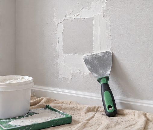 Illustration of drywall repair